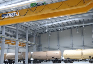 STAHL CraneSystems Hoist for Rail Car Repair