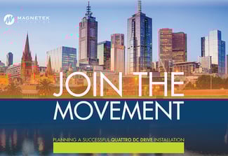 Brochure cover "Join The Movement" with a city skyline behind it
