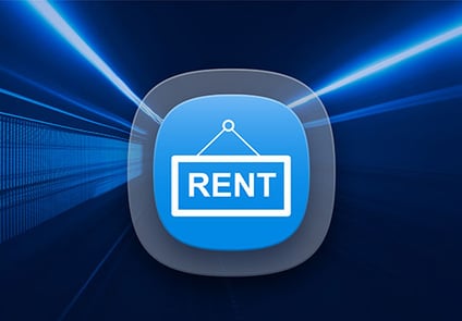 Image of Icon with "Rent" Sign in the center