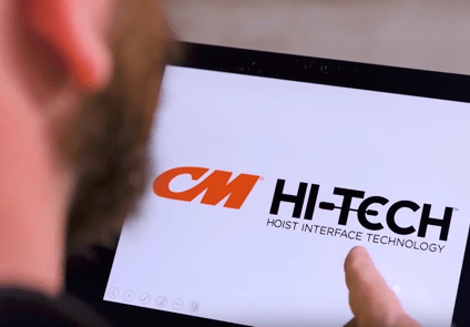 Image of Man looking at iPad with "CM Hi Tech" Application On Screen