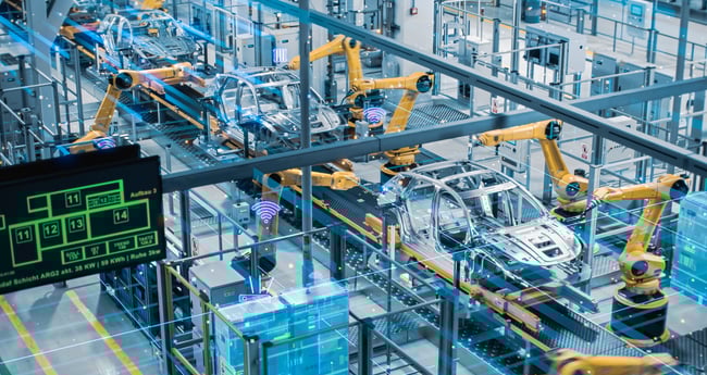 Image of Automated Conveyor Belt with Cars