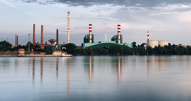 Image of Two Power Station Turbine Cranes