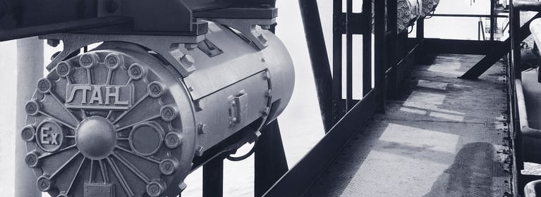 Black and White Image of Explosion Protection