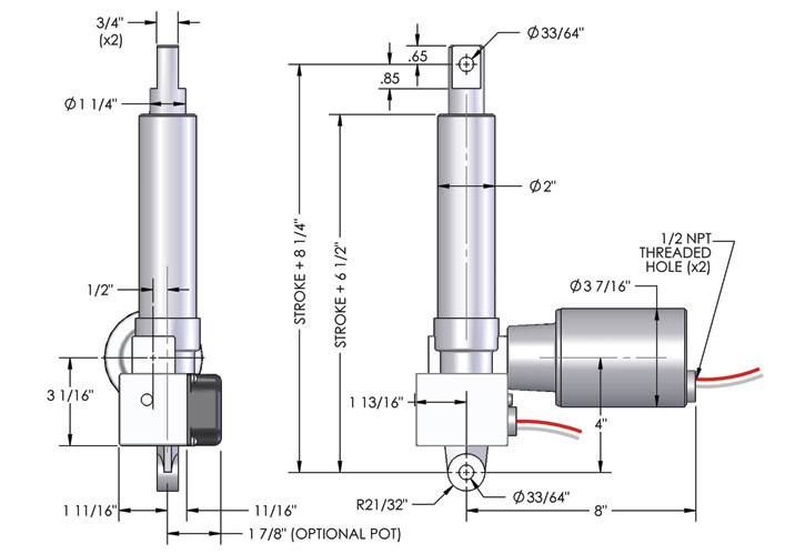 HMPB-500 Series Dimensions